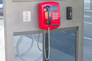 Red public telephone