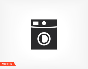 Washing machine icon. Vector Eps 10 Flat Design wash home housework