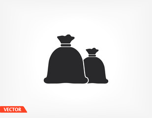Money bag icon. bag with money. cash deposited Vector EPS 10. Flat Design