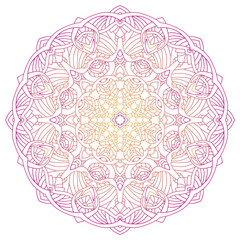 Vector round abstract circle. Mandala style. Decorative element, colored circular design element.