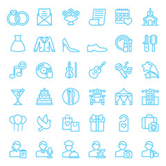 Set of wedding icons. Vector illustration