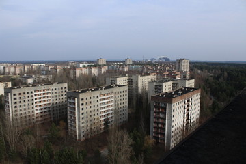 Fototapeta premium City center of Pripyat in autumn