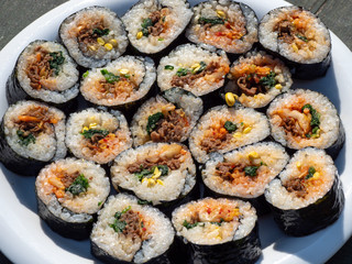 韓国料理　キンパの作り方