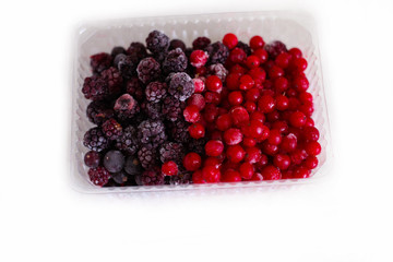 Frozen berries in a box