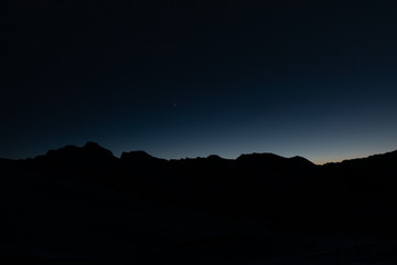 night in the mountains