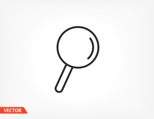 magnifier black vector icon line linear style on the background. Best icon 10 eps illustration