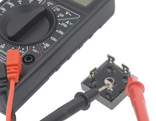 checking the radio element  with a digital multimeter