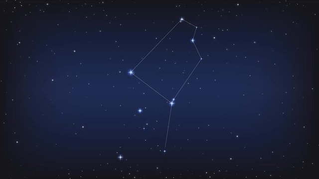 Puppis constellation with line in galaxy, group of star 