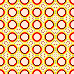 geometric pattern with colored circles in warm colors