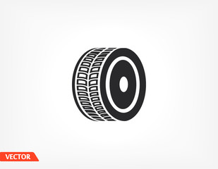 tyre - wheel car Icon Vector EPS 10. Car Wheel Drive Design Flat Illustration