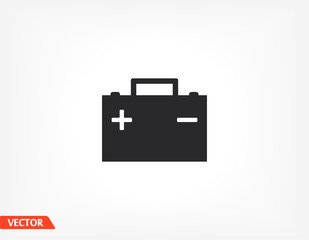 car battery icon. battery for car. EPS 10 vector flat design. the work is done for your use for your purposes and purposes.