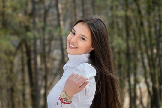 Happy girl with big smile