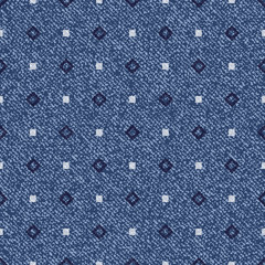 Jeans Washed Indigo Check Plaid Shirt background. Denim Seamless Vector Textile Pattern. Blue jeans cloth with Small Squares Repeating Pattern Tile. Father's Day Background. Men's Fashion Fabric
