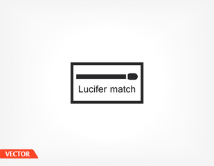 matchbox. matches icon. boxes in a flat style. the match is shown on the box. Matches vector graphics. flame source. 10 eps matchbox