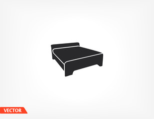 Double bed, icon. Vector Eps 10 . Lorem Ipsum Flat Design