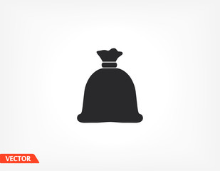 Money bag icon. bag with money. cash deposited Vector EPS 10. Flat Design