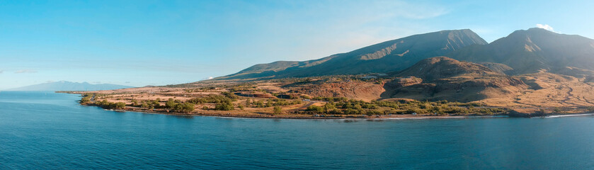 Panoramic view of Olowalu, Hawaii in the morning