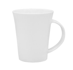 White ceramic mug isolated on white background with clipping path