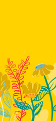 Fototapeta na wymiar floral background with yellow background.instagram stories background