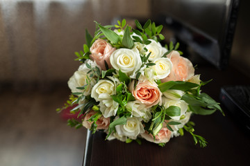 wedding bouquet on the table