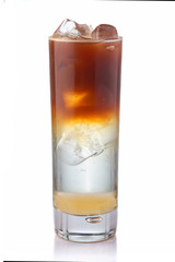 Fresh transparent alcohol cocktail with garnish isolated