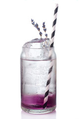 Fresh transparent alcohol cocktail with garnish isolated