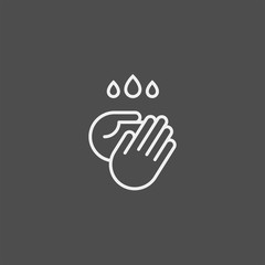 Obraz premium Hand wash flat vector icon. Clean hands flat vector icon