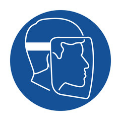 Wear face shield safety pictogram
