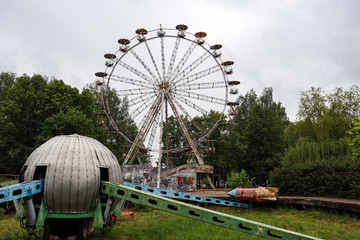 Abandoned city amusement park.
