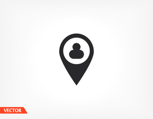 people location icon. the location of the person. label on the map. Human search. Vector eps 10.