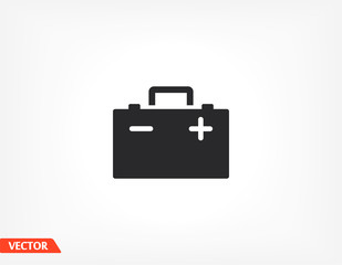 car battery icon. battery for car. EPS 10 vector flat design. the work is done for your use for your purposes and purposes.