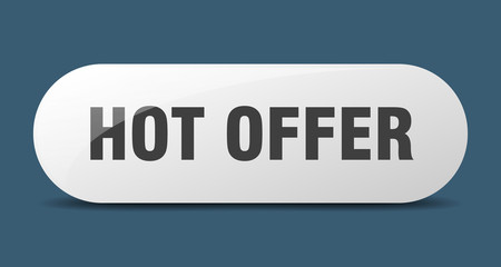 hot offer button. hot offer sign. key. push button.