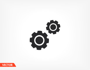 Gear icon. two gears. Vector graphics display work style. dual gear vector graphics. for your website 10 eps
