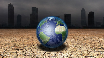 Dystopian world. Climate change concept