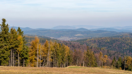 Fototapeta na wymiar Mountain Jaworzyna Krynicka in Beskid Sądecki