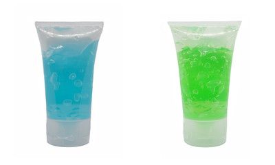The hand sanitizer gel in white background