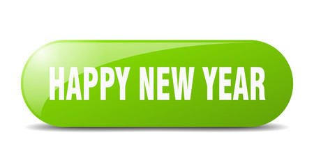 happy new year button. happy new year sign. key. push button.