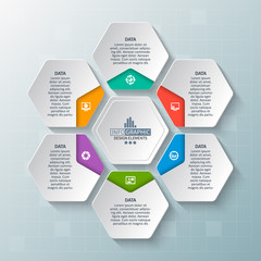 Abstract 3D Paper Infographics. Business template .Vector illustration