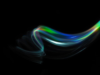 Lines and curves with textures and chromatic colors made in light painting