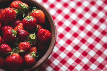 Fresh ripe perfect strawberry in summer season, full of vitamins.