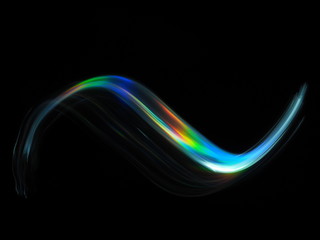 Lines and curves with textures and chromatic colors made in light painting