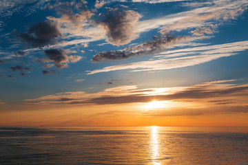 Bright colorful sunset over the sea