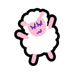 Sheep stitched frame illustration