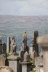 Some tombs at the graveyard of Scottish village