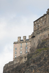 Fototapeta na wymiar Building at the top of the mountain in Edinburgh