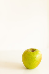 Green apple isolated, white background mockup