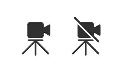 Video camera icon isolated on white background. Cinema, film, movie flat design icon. Vector illustration