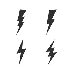 Lightning bolt icons set. Thunderbolt, lightning strike icon isolated on white background. Vector illustration