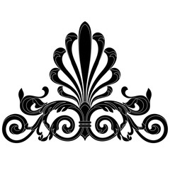 Vintage baroque frame scroll ornament engraving border floral retro pattern antique style acanthus foliage swirl decorative design element filigree calligraphy vector