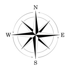 compass wind rose isolated on white background